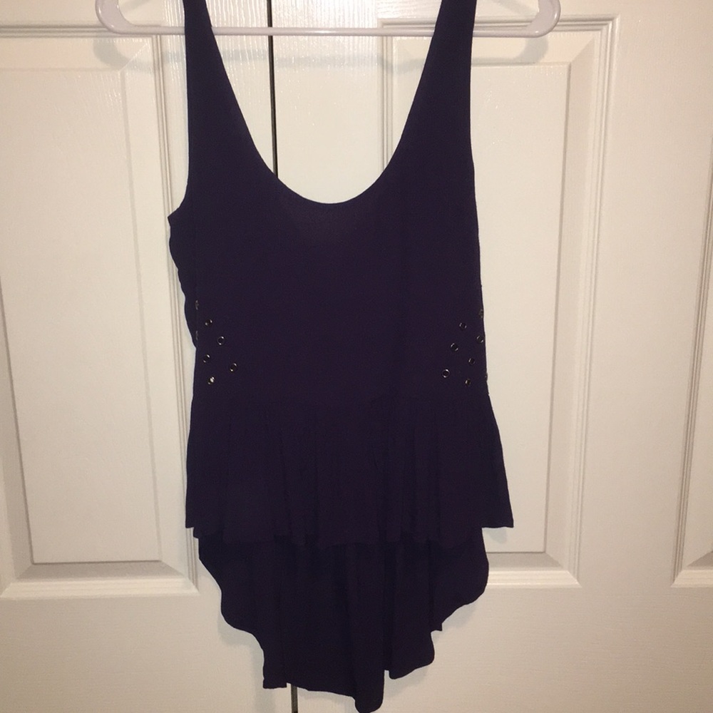 High-Low Eggplant Purple Tank